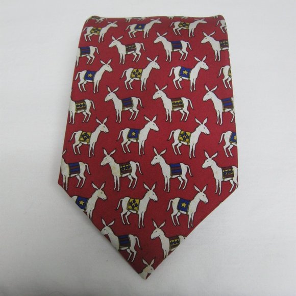 Vintage DNC Democratic National Convention Silk Tie Donkey Politics - Picture 2 of 5